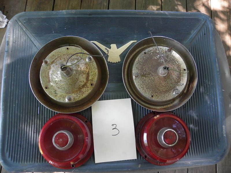1955 Ford Tail Light Assembly- Housings, Lenses, Pair 3f 55 T-Bird, US $25.00, image 2