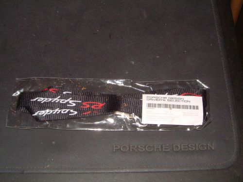 Porsche design nos rs spyder black long key/id lanyard w/metal quick release.
