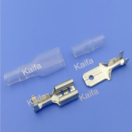 100pcs  6.3 male and female insulated terminal with transparent sheath