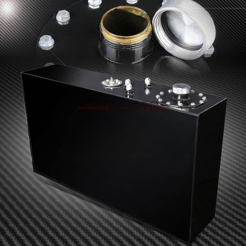 17 gallon top-feed black coated aluminum slim gas fuel tank/2" sump+level sender