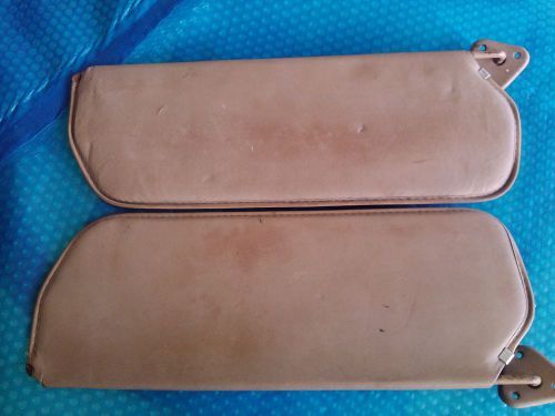 Original 1970s vintage gm tan sun visors &amp; brackets chevrolet oldsmobile buick