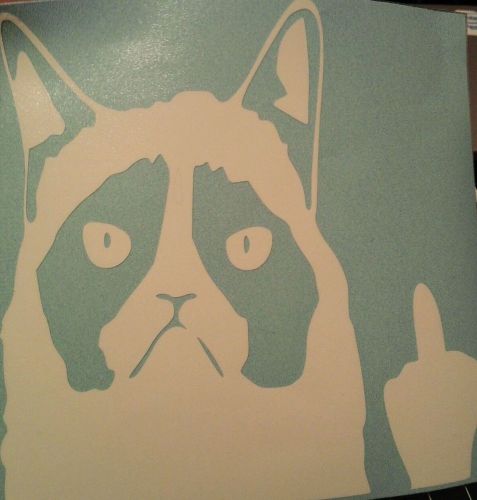 Grumpy cat flip off decal