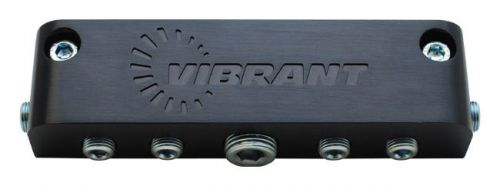Vibrant performance vacuum manifold block w/ 7 ports, anodized black #2691