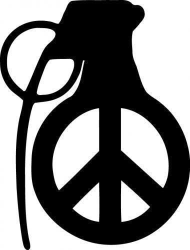 Anti-war peace grenade - patriot freedom car truck window decal (6" x 5" vinyl)