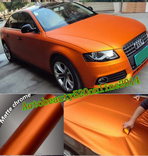 65ft x 5ft orange satin metallic matte chrome vinyl for car wrap sticker decal