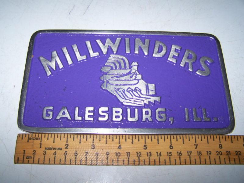 Millwinders  galesburg ill.  car club plaque