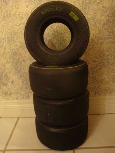 Mojo d1 white stripe 4.5x10.0-5  set of 4 tires- crg,tony kart, birel art