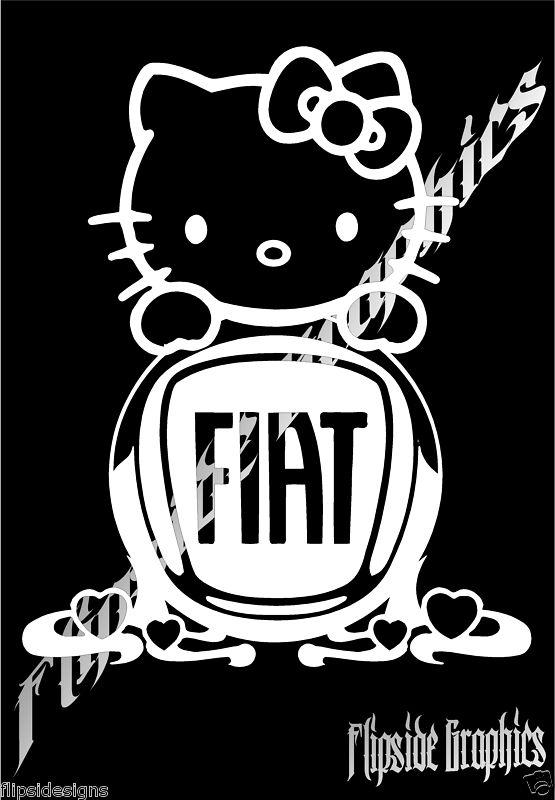 Decal fiat custom graphics laptop window car truck vinyl sticker x2