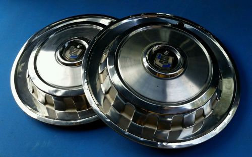 Pair (2) - 1957 57 mercury hubcap rim wheel cover hub cap 14&#034; oem used