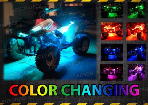 Wireless 18 color led tbx 700 atv quad 4 wheeler 6pc led under body glow kit