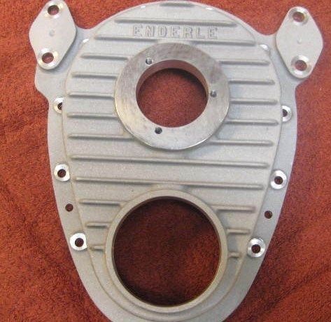 Enderle timing cover sb chevy works w all pumps -new   265-327-350-400