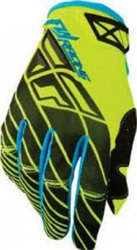 New fly racing blue hi vis yellow kinetic gloves motocross atv off road suzuki