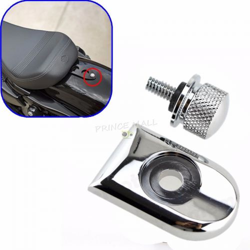 Chrome metal bolt tab screw mount knob cover for harley fatboy road king softail