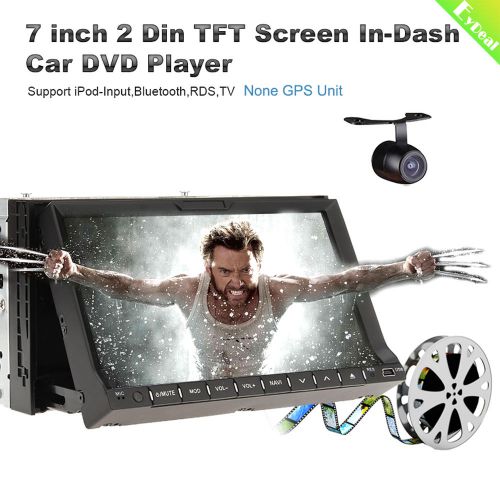 Camera+double 2 din 7" in dash stereo car dvd player bluetooth radio ipod sd mp3