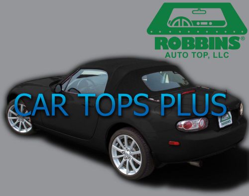 2006-2013 miata convertible top &amp; defrost glass "robbins" black stayfast cloth