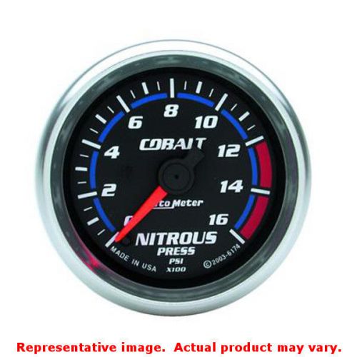 Auto meter 6174 cobalt series bright anodized 2-1/16" (52.4mm) range: 0-1600 ps