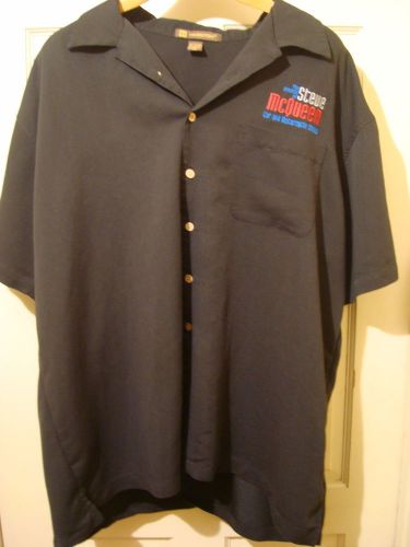 The friends of steve mcqueen car and motorcycle show official button shirt men's