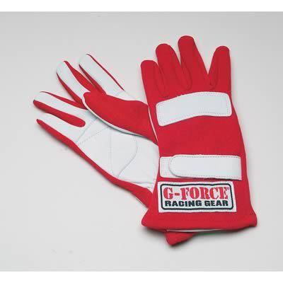 G-force racing gloves g5 double layer nomex/leather medium red pair 4101medrd