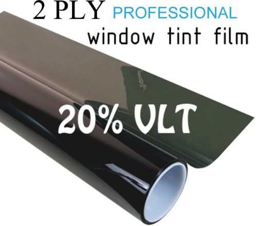 20% vlt black car window tint film pro dyed 12&#034; x 75&#039; roll uv protection