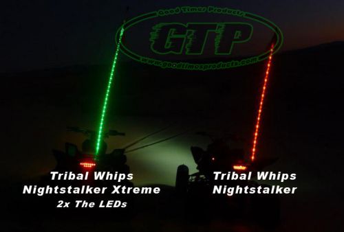 6' tribal whips led lighted whip atv utv antenna flag quick  6 color choices glo