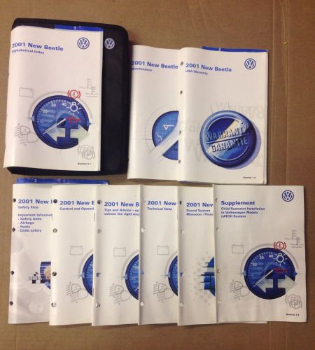 2001 volkswagen new beetle owner's manual with case