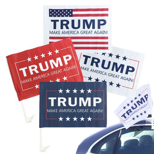 Donald trump premium double sided car flag  2016 make america great again sign