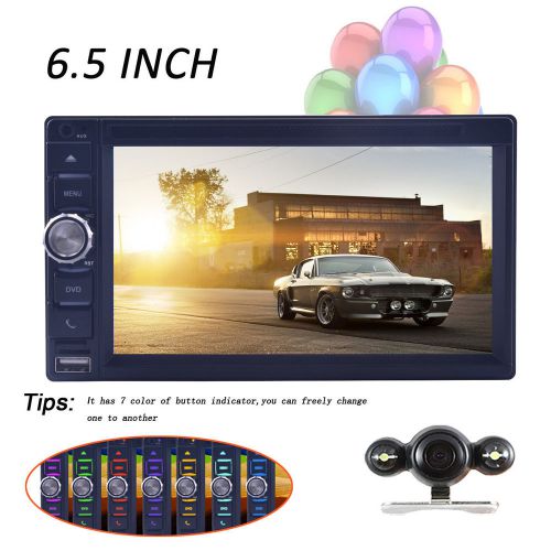 Double 2 din 6.5" in dash stereo car dvd cd mp3 player bluetooth radio usb +cam