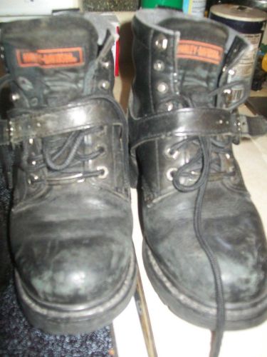 Pre-owned &#034;harley davidson&#034; women&#039;s riding boots size 8.5 with buckle look a mus