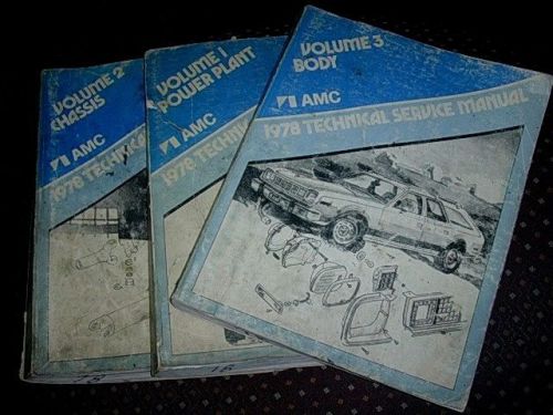 1978 amc technical service manuals 3 volume set concord gremlin matador pacer