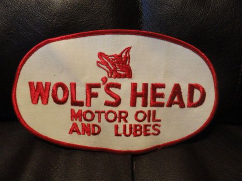 Wolf's head motor oil and lubes patch - vintage - new - original - wolf