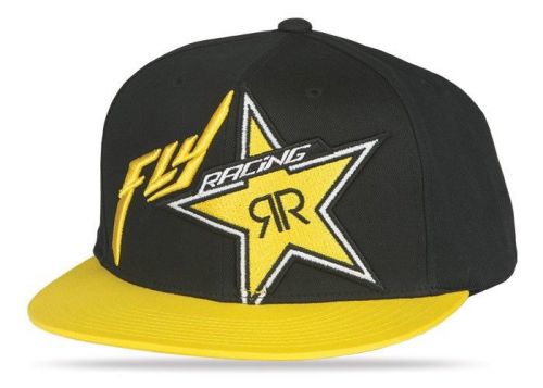 Fly racing 3d embroidered &amp; rockstar logo flatbill snapback hat baseball cap lid