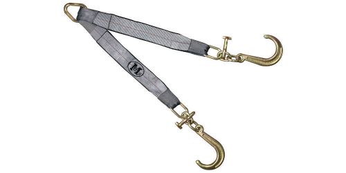 V tow strap bridle 3&#039;&#039;x24&#039;&#039; legs 3ply 8&#039;&#039; j hooks and t hooks