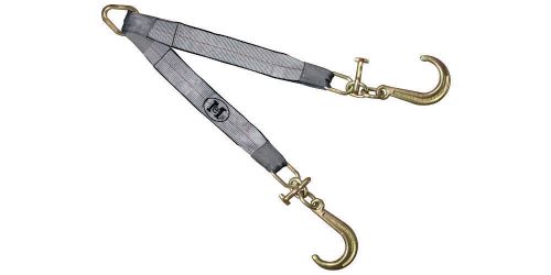 V tow strap bridle 3''x24'' legs 3ply 8'' j hooks and t hooks