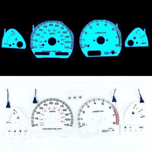 Indiglo glow gauge dash white face el cluster for nissan 240sx 89-90