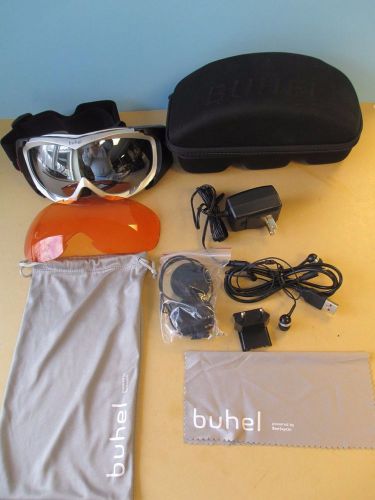 Buhel g33 white intercom speak goggles w/case uv400