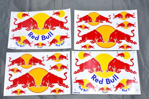 Red bull athlete sticker decal pre-cut off-set printed (durable) #set 4 sheet