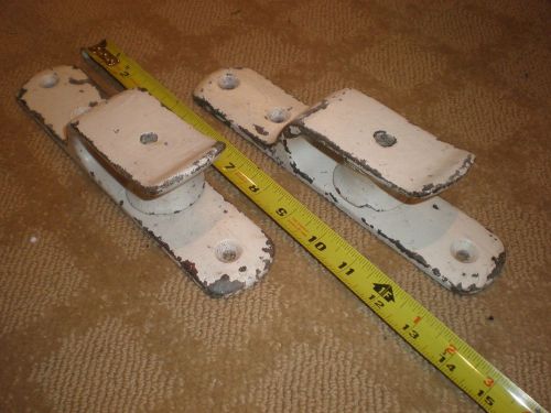Vintage boat / ship heavy line handling rollers / chocks - steel - 10-1/8" long