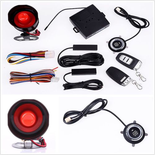Passive keyless entry car suv alarm system with push button &amp; remote starter kit