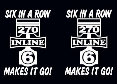 270 inline 6 piston decal set straight six engine emblem sticker i6 decals
