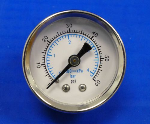 Marshall gauge 0-60 psi 4  bar kpa fuel oil pressure dual scale white 1.5&#034; dry