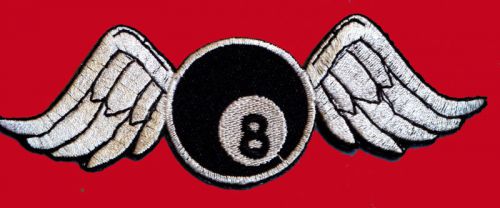 Broken wings 8 ball emroidered jacket vest biker patch