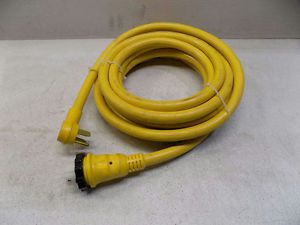 Marinco 50a 125/230v 30&#039; 16awg yellow power cord, 3-wire w/ground