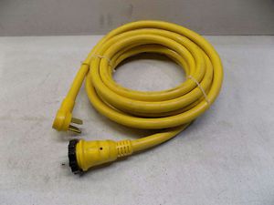 Marinco 50a 125/230v 30' 16awg yellow power cord, 3-wire w/ground