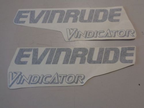 Evinrude vindicator port / starboard pair (2) decals 17 7/8&#034; x 5 1/4&#034; boat