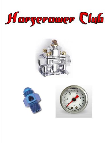 Holley 12-804 fuel pressure regulator 1-4 psi 0-15 psi liquid gauge adapter
