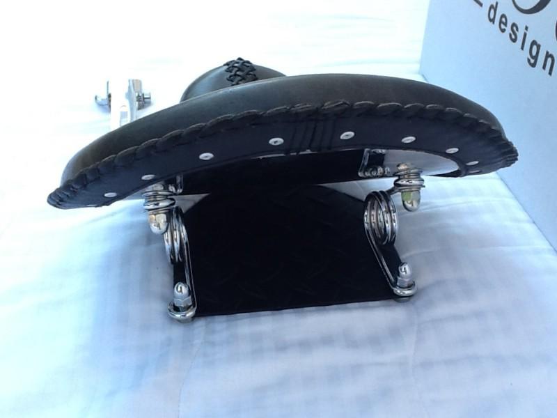 Sell 15" La Rosa Black Leather Flame Design Harley Chopper Spring