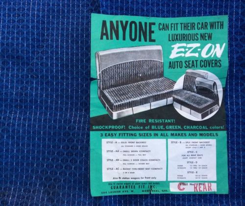 Vintage silver blue rear bench seat cover for 50&#039;s-60&#039;s dodge or plymouth