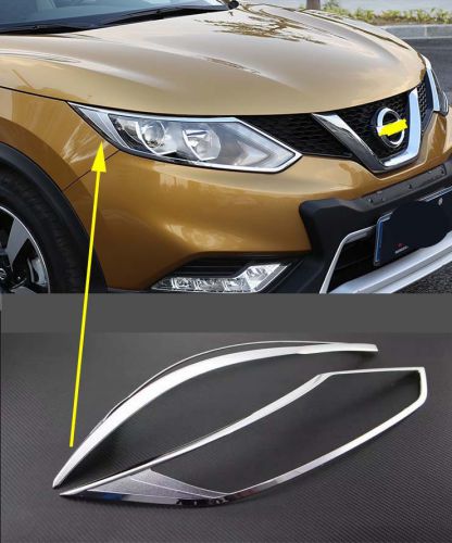 Chrome front head light lamp cover trim for 2015-2016 nissan qashqai new