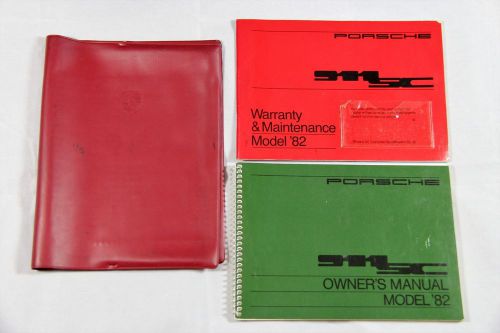 1982 porsche 911 sc owner manual set warranty maintenance service book pouch oem