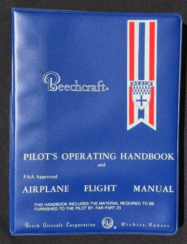 Beechcraft bonanza a36 e-927 (and after)pilot&#039;s operating handbook exc condition